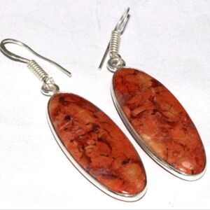 Red Jasper Gemstone 925 Sterling Silver Handmade Drop Dangle Earrings